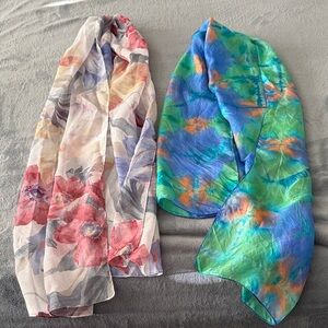 Floral and Tie-Dye Scarves